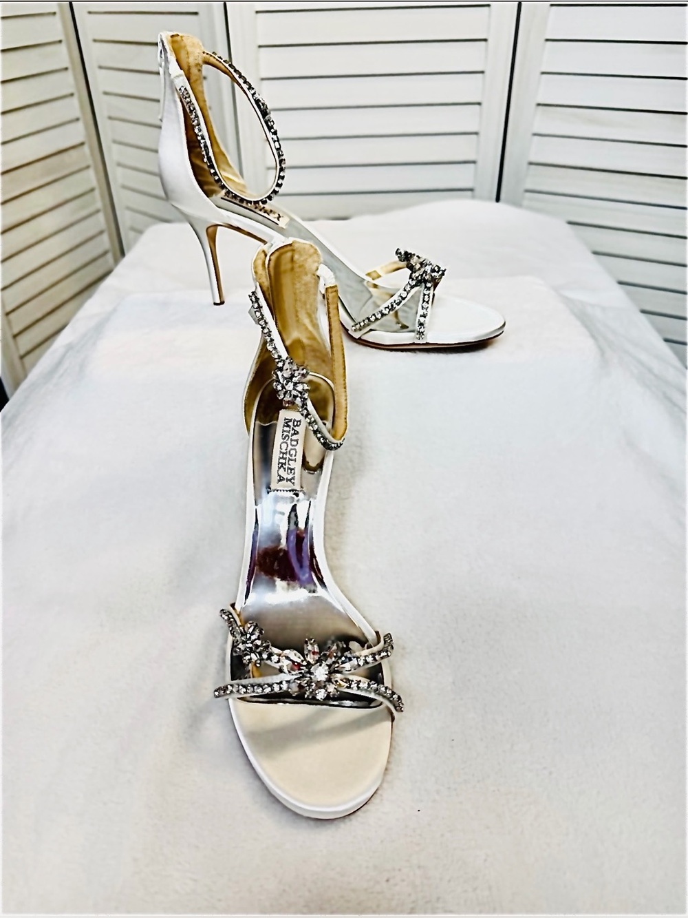 NIB Badgley Mischka HOBBS Wedding Bridal Bride Shoe Heels w/box Sz 6.5 GORGEOUS - Picture 2 of 10